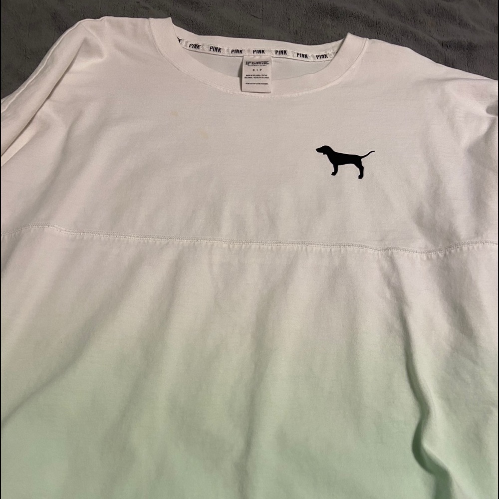 PINK MINT TO WHITE OMBRE PULLOVER